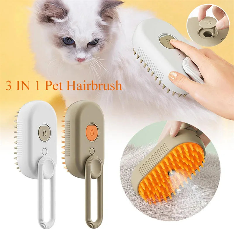 3 in 1 Pet Electric Steam Brush Cat and Dog Cleaning