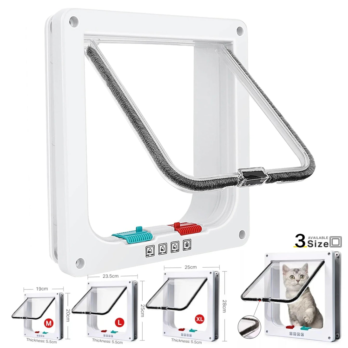 Cat Flap Door Magnetic Pet Door with