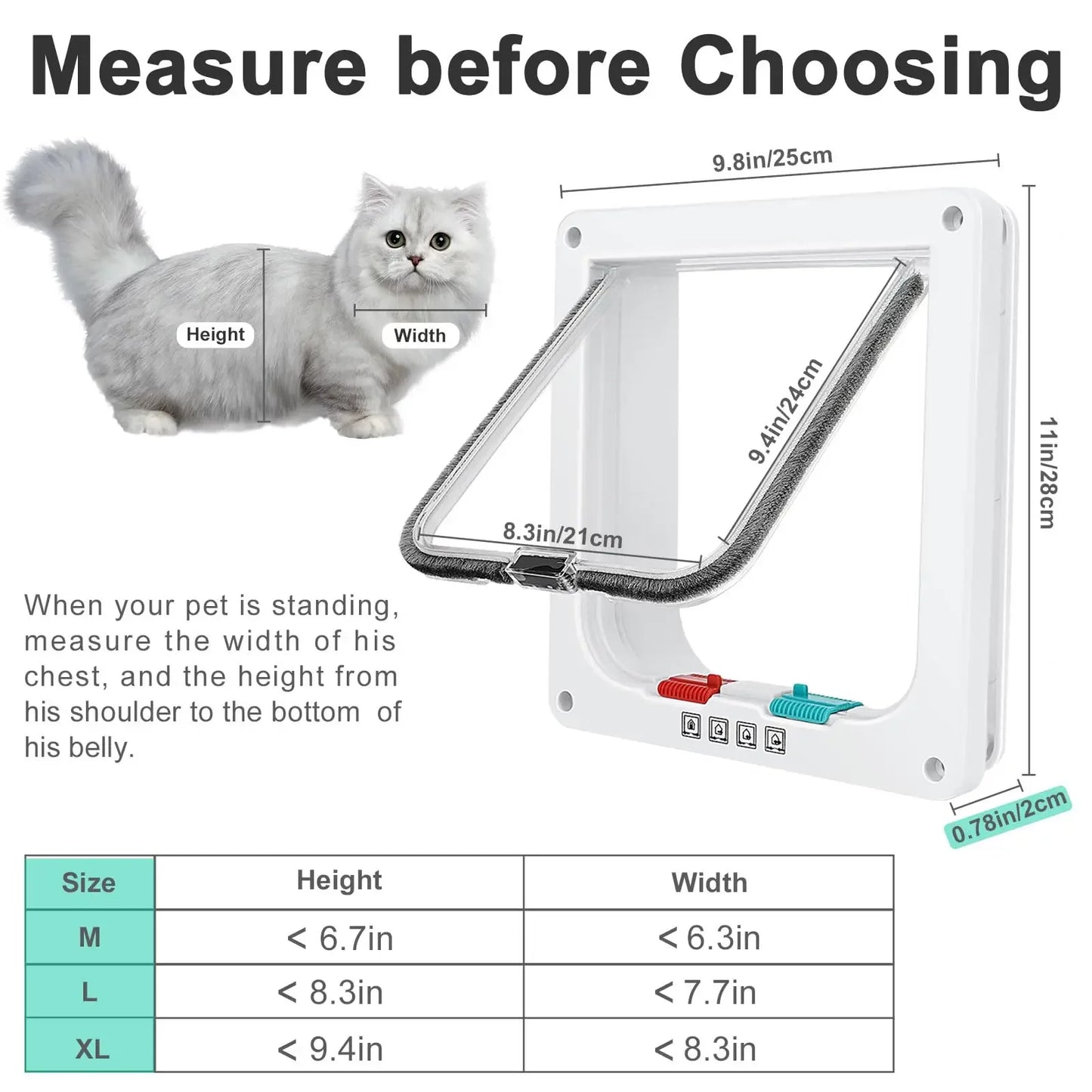 Cat Flap Door Magnetic Pet Door with