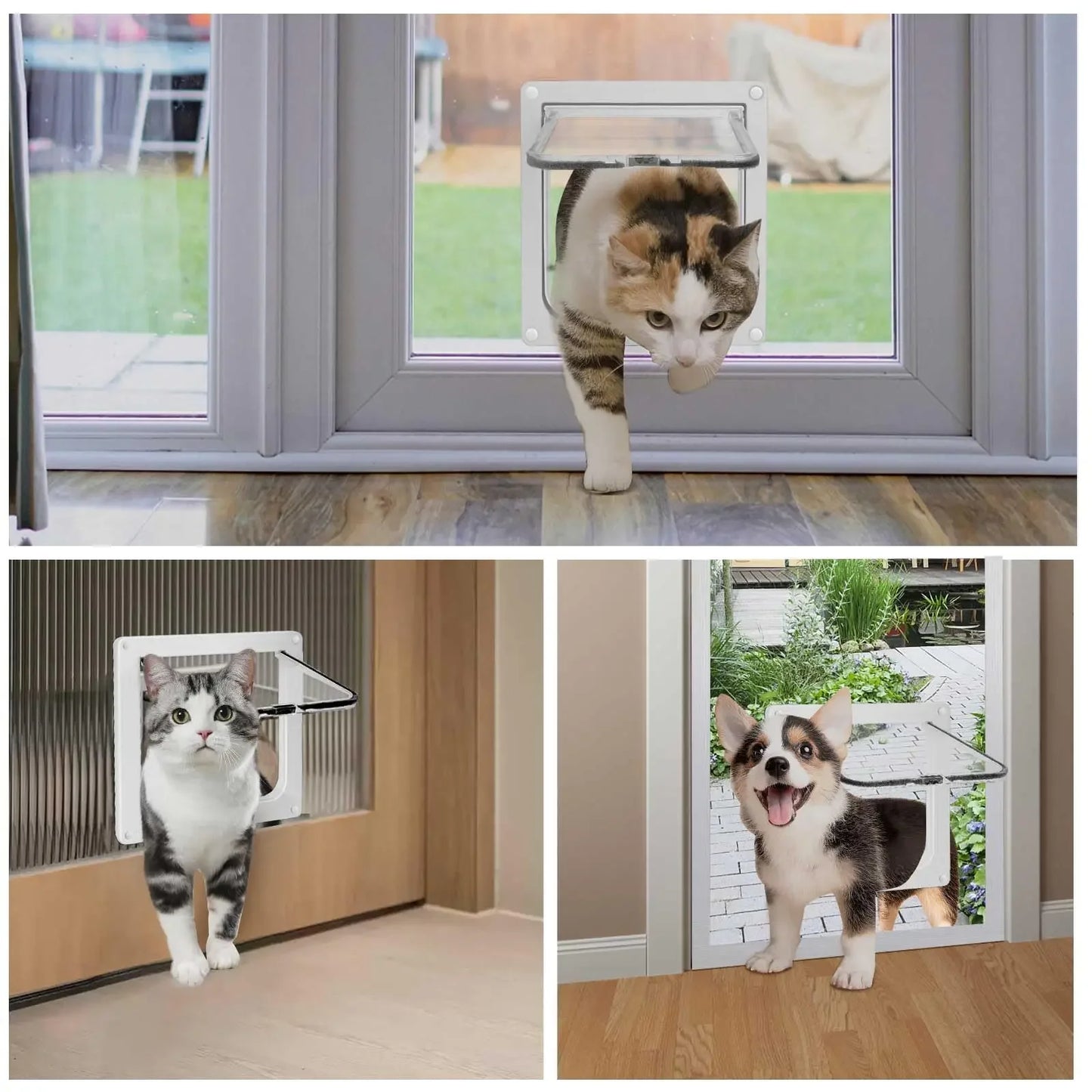 Cat Flap Door Magnetic Pet Door with