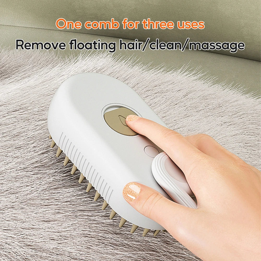 3 in 1 Pet Electric Steam Brush Cat and Dog Cleaning